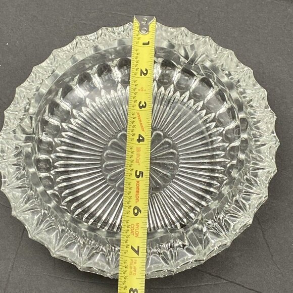 Vtg MCM Ashtray Clear Crystal Glass Heavy 3lb 3.2oz  3 Slots Starburst Bottom - Picture 5 of 8